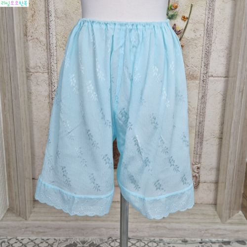 여성한복 성인 인견 자가드 레이스 50 cm 속바지 한복 속옷 도비 핑크 화이트 블루 BD07
