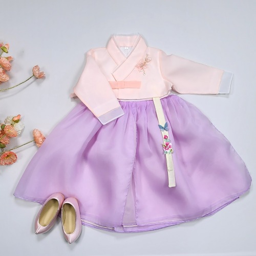 사랑스러운 핑크저고리 파스텔 시리즈 보라 치마 전통 여아 아기 한복 유아 OSG117